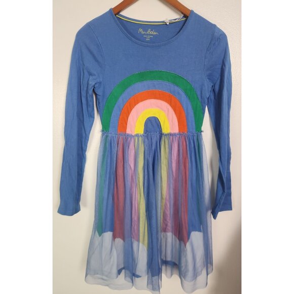 Mini Boden Other - Mini Boden Girls Sz. 11/12 Eliabethan Tulle Applique Rainbow Blue Dress